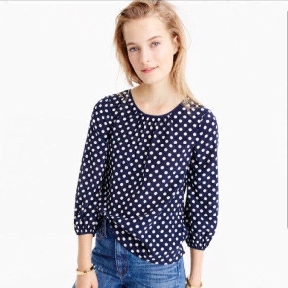 j crew polka dot blouse